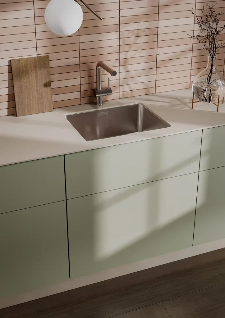 Cuisine Hygge avec agencement ergonomique pour un espace de vie optimisé