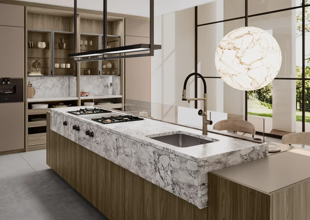 Cuisine Orlando avec combinaison de style, confort et rangement fonctionnel