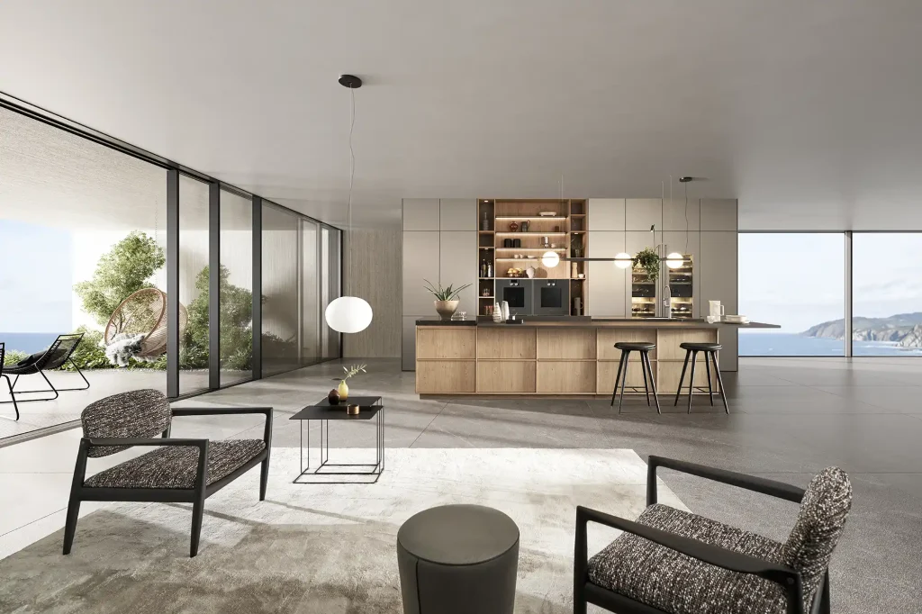 Cuisine collection Kyoto Pearl : l’alliance du bois chaleureux et du granit raffiné