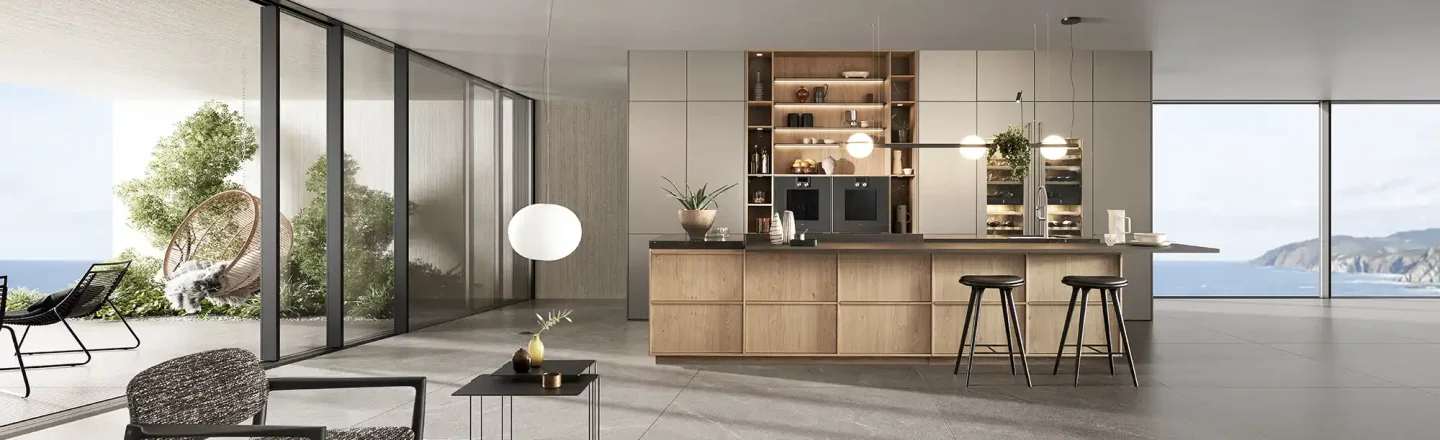 Cuisine collection Kyoto Pearl : l’alliance du bois chaleureux et du granit raffiné
