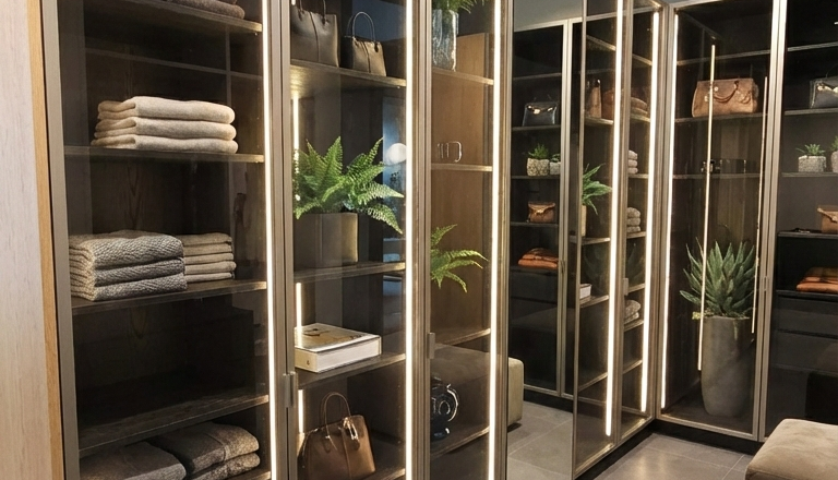 Dressing Design Sur-Mesure avec Portes Vitrées : Élégance à Ferrette